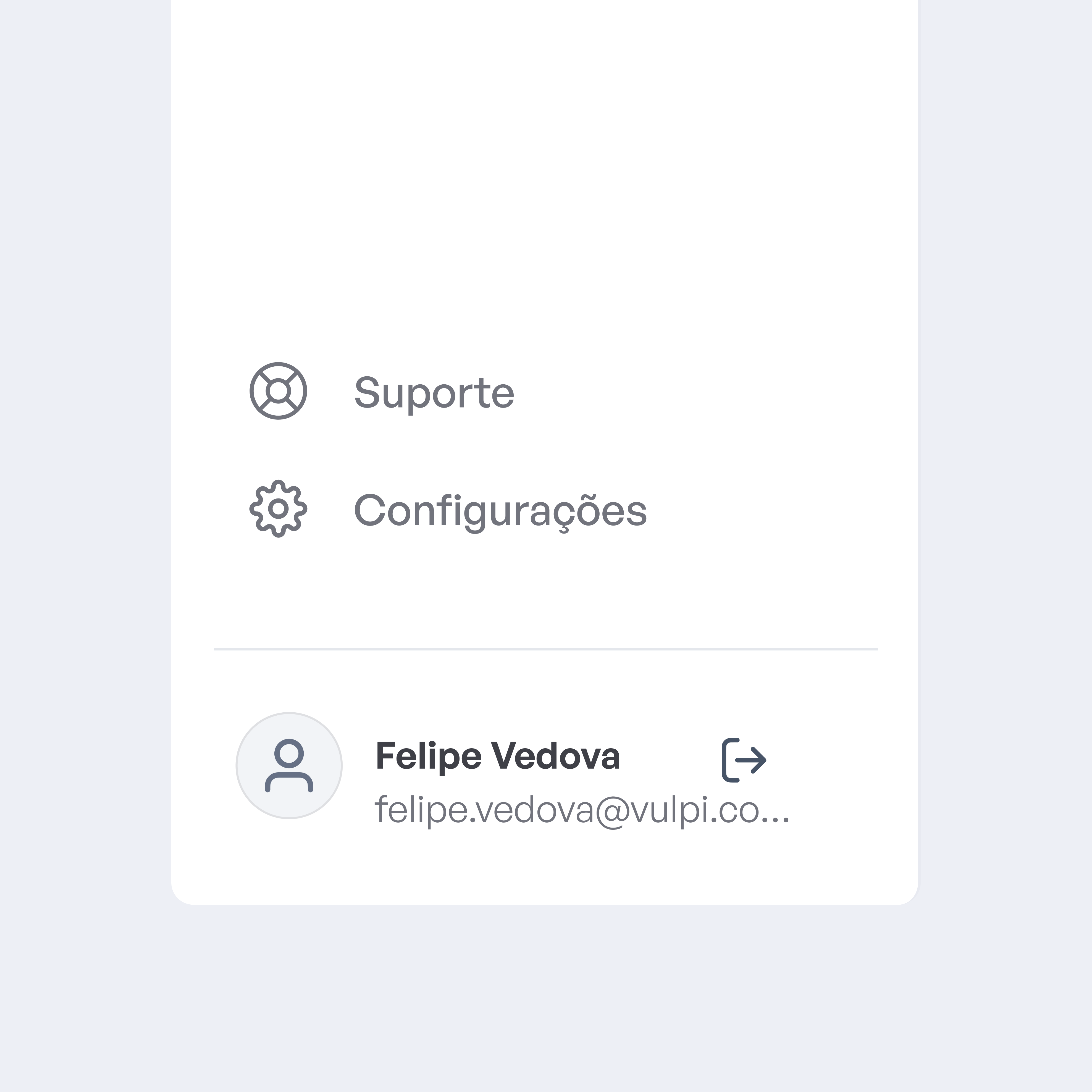 Detalhe do painel de configurações do ERP da Macle