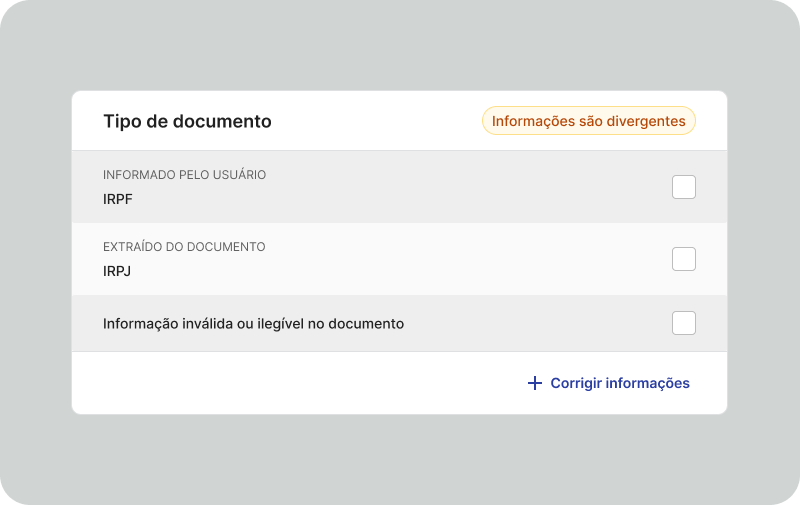 Formulário de leitura automática.