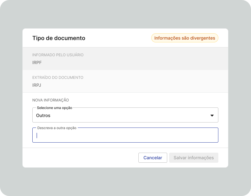 Validação automática de documento.