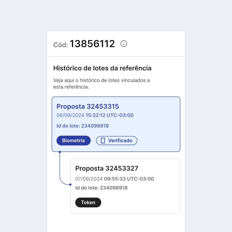 Tela de busca pelo código do documento.